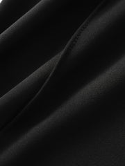 Plus Size Solid Stitching Elastic High Rise Flared Leg Trousers