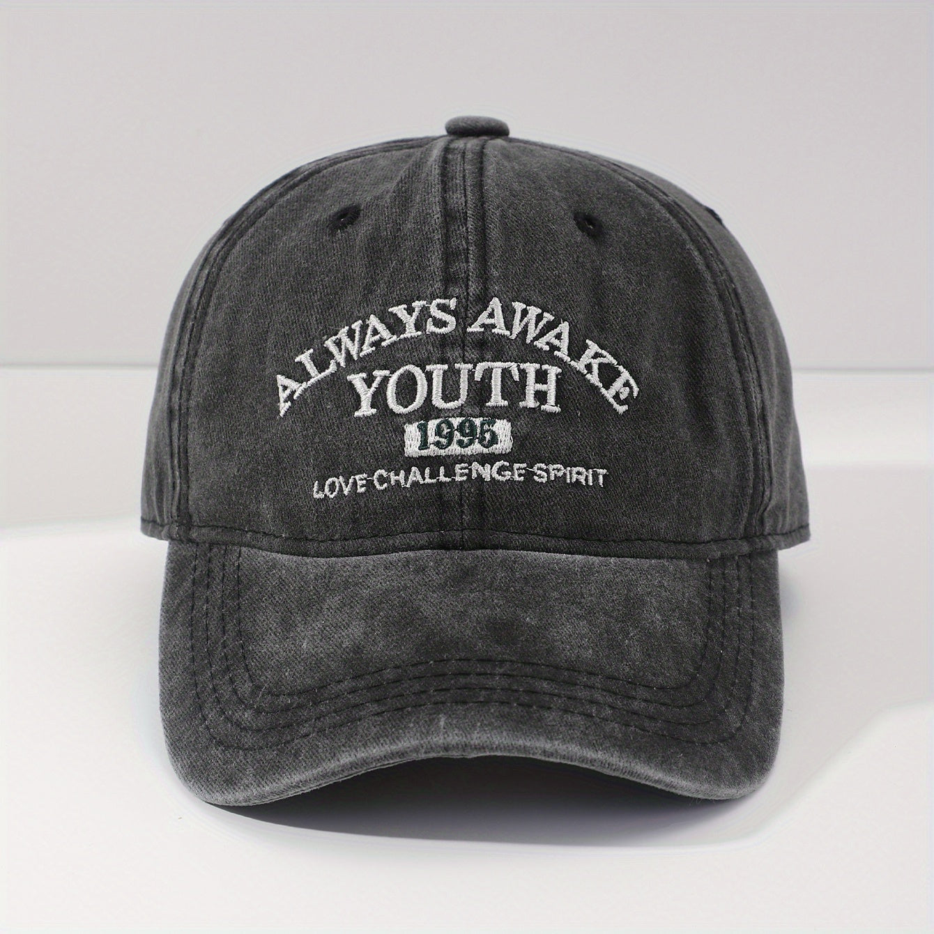 YOUTH Embroidered Baseball Cap Washed Distressed Sunshade Dad Hat