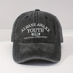 YOUTH Embroidered Baseball Cap Washed Distressed Sunshade Dad Hat