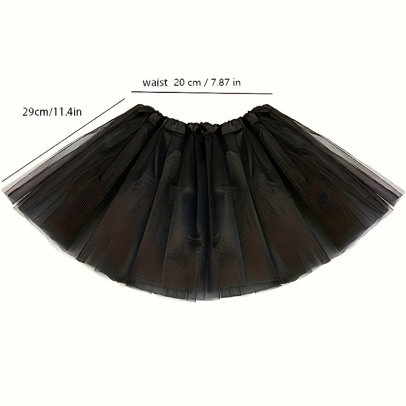 3 Layer Mesh Tutu Skirt for Girls Ballet Dance Costume