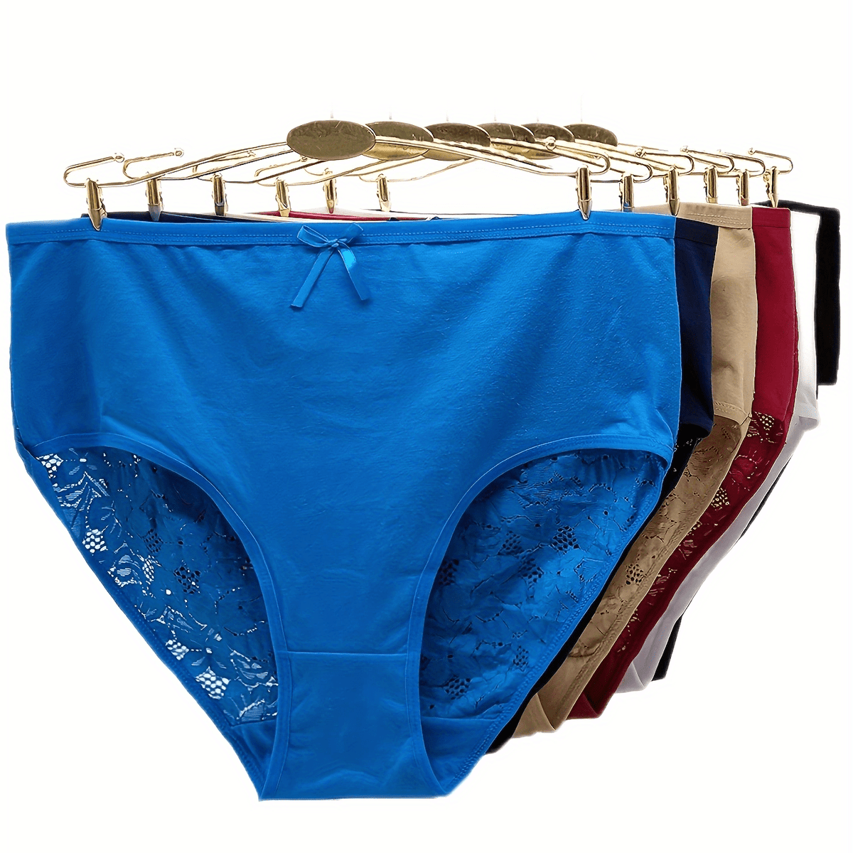 6pcs Lace Briefs Comfy & Stretchy Intimates Panties