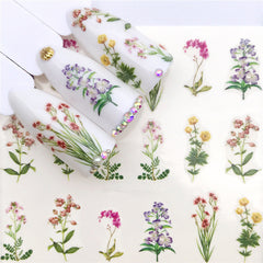 Floral Spring Summer Nail Art Decals Tulips Fern Stickers
