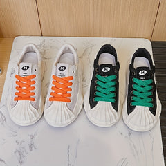 Women's Thick Bottom Skate Shoes Comfortable And Breathable Lace Up Sport Shoes
