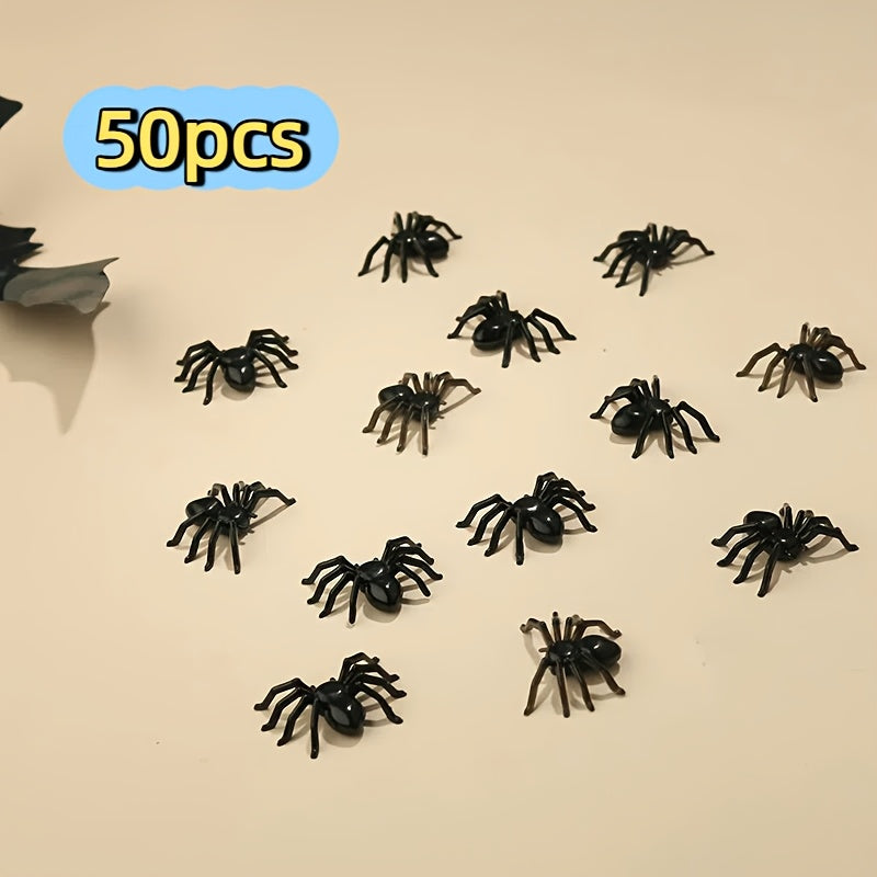 20-50 Pack Realistic Plastic Spiders for Halloween Parties and Prank Fun