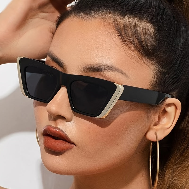 Square Cat Eye Sunglasses Women Thick Rectangle Frame