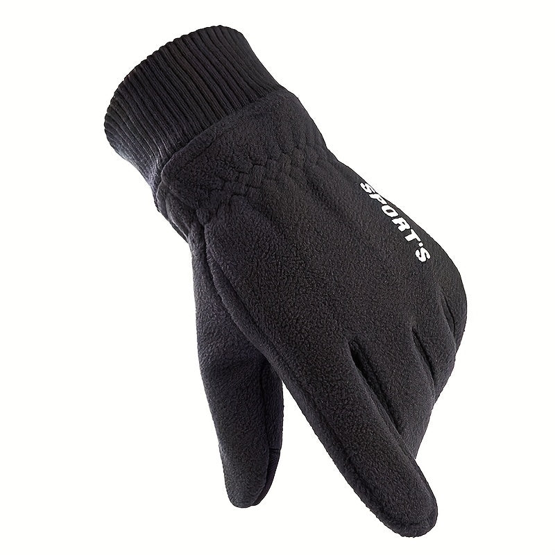 Winter Warm Gloves Polar Fleece Thickened Windproof Anti splashing Fleece Gloves