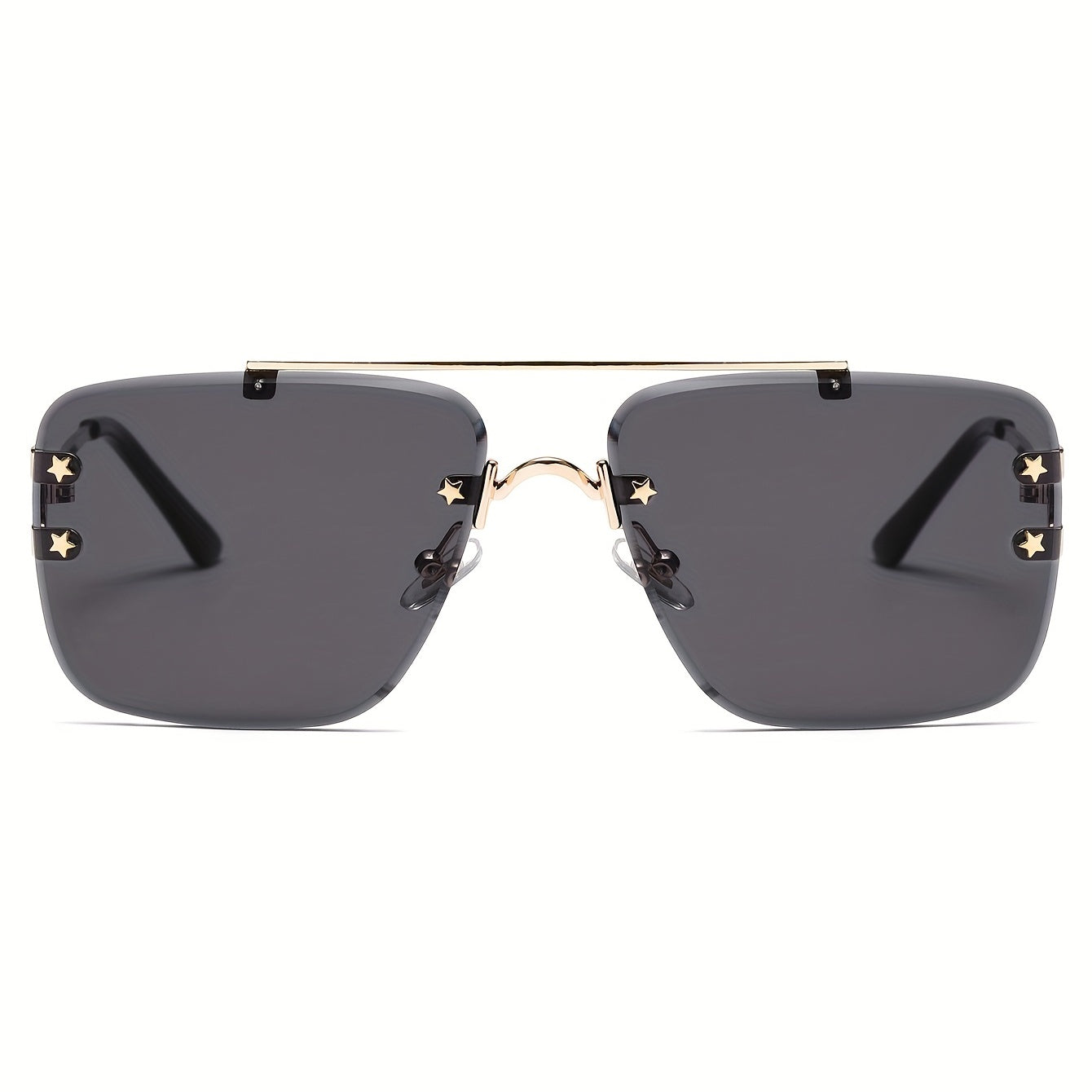 Rimless Sunglasses Star Decor Metal Glasses UV400