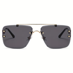 Rimless Sunglasses Star Decor Metal Glasses UV400