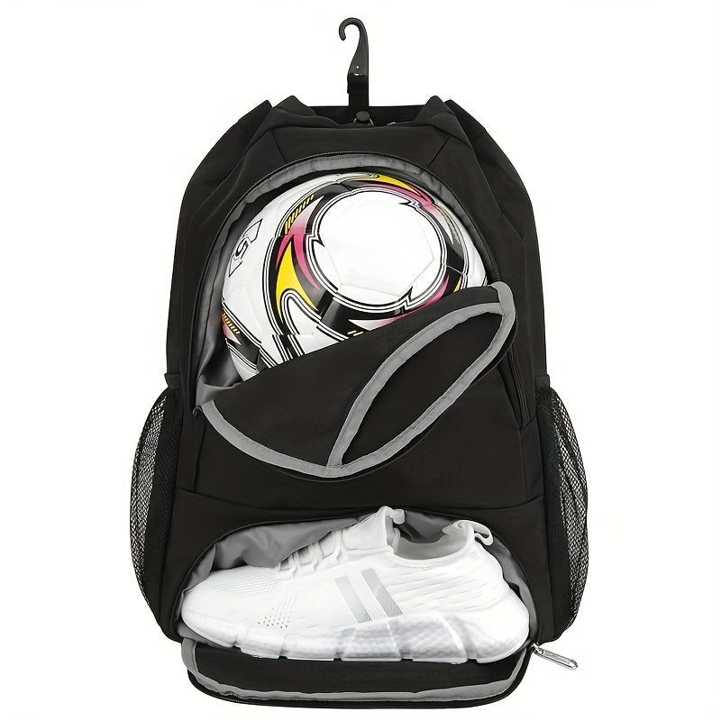 Sports Drawstring Backpack with Wet/Dry Compartments Shoe Storage