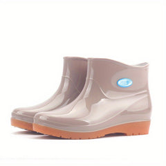 Women's Low Cut Rain Boots Anti Skid Ankle Booties Waterproof Rubber Shoes