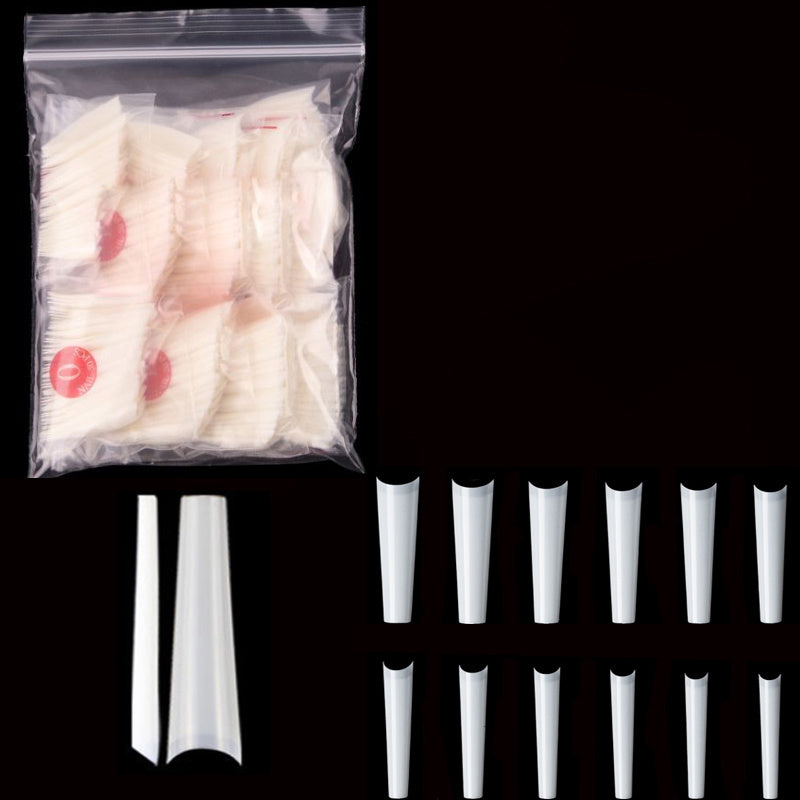500 Pcs Long Clear Coffin Nail Tips with Case