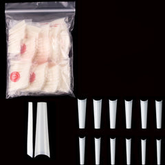 500 Pcs Long Clear Coffin Nail Tips with Case
