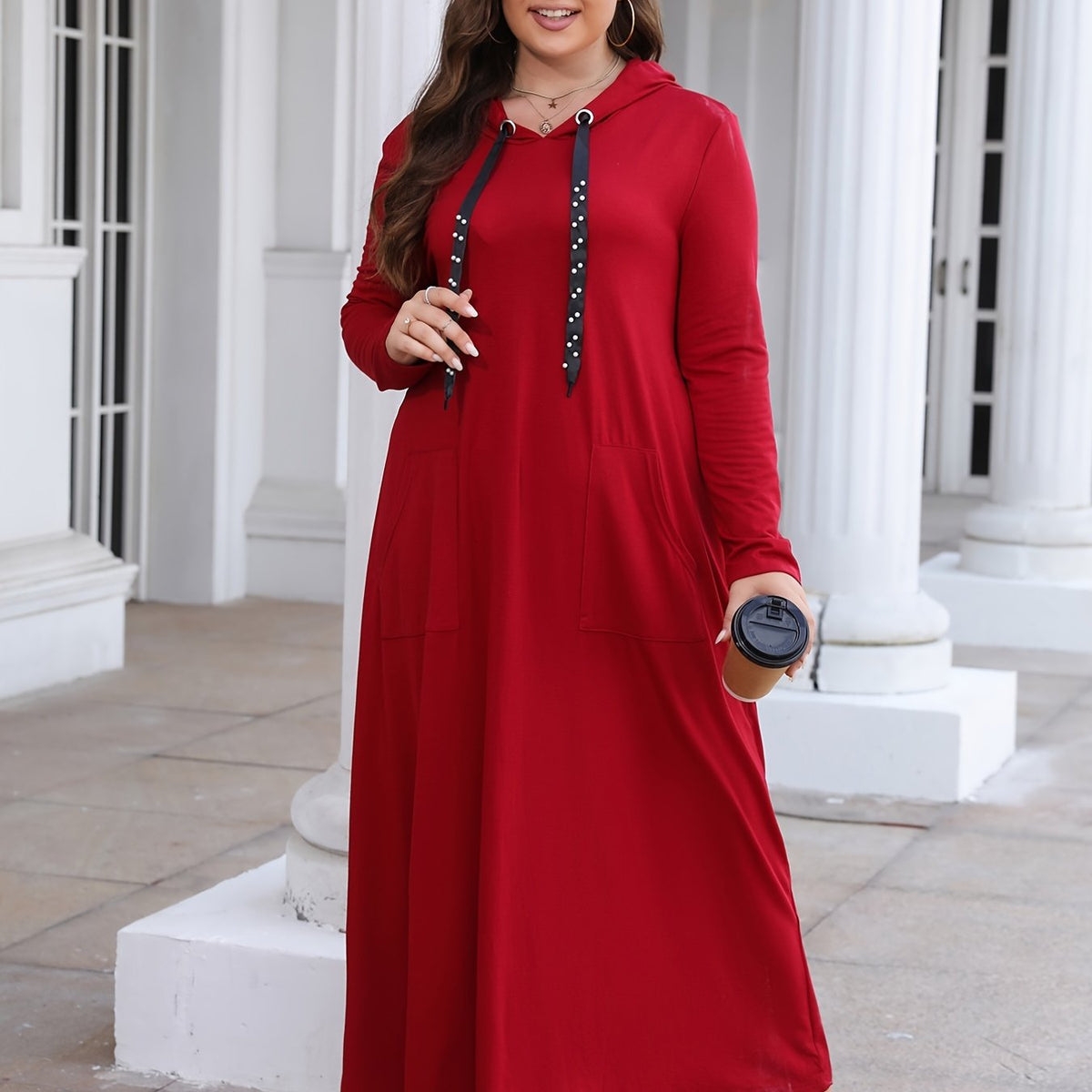  Maxi Hooded Sweatshirt Dress