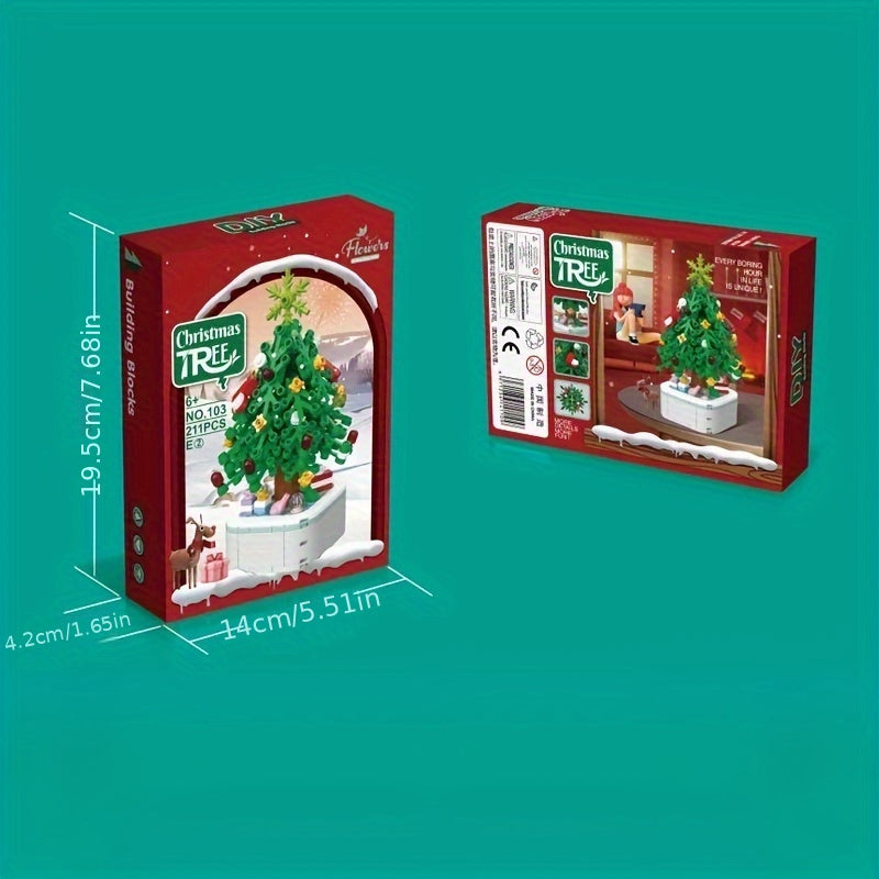 211pcs Christmas Tree Potted Building Blocks Educational Toys
