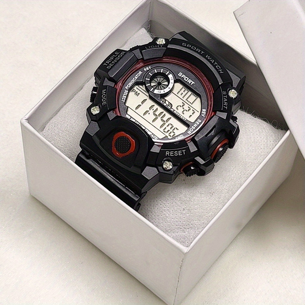 Casual Digital Screen Silicone Watchband Multifunctional Electronic Watch