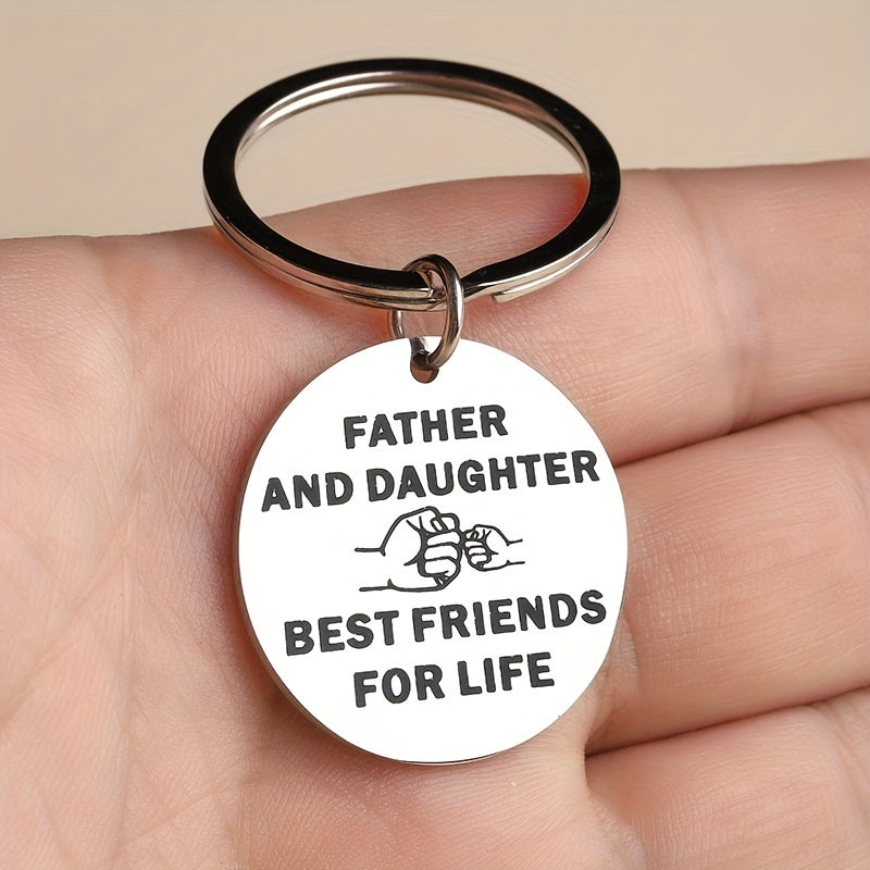 Father Daughter Friends For Life Keychain