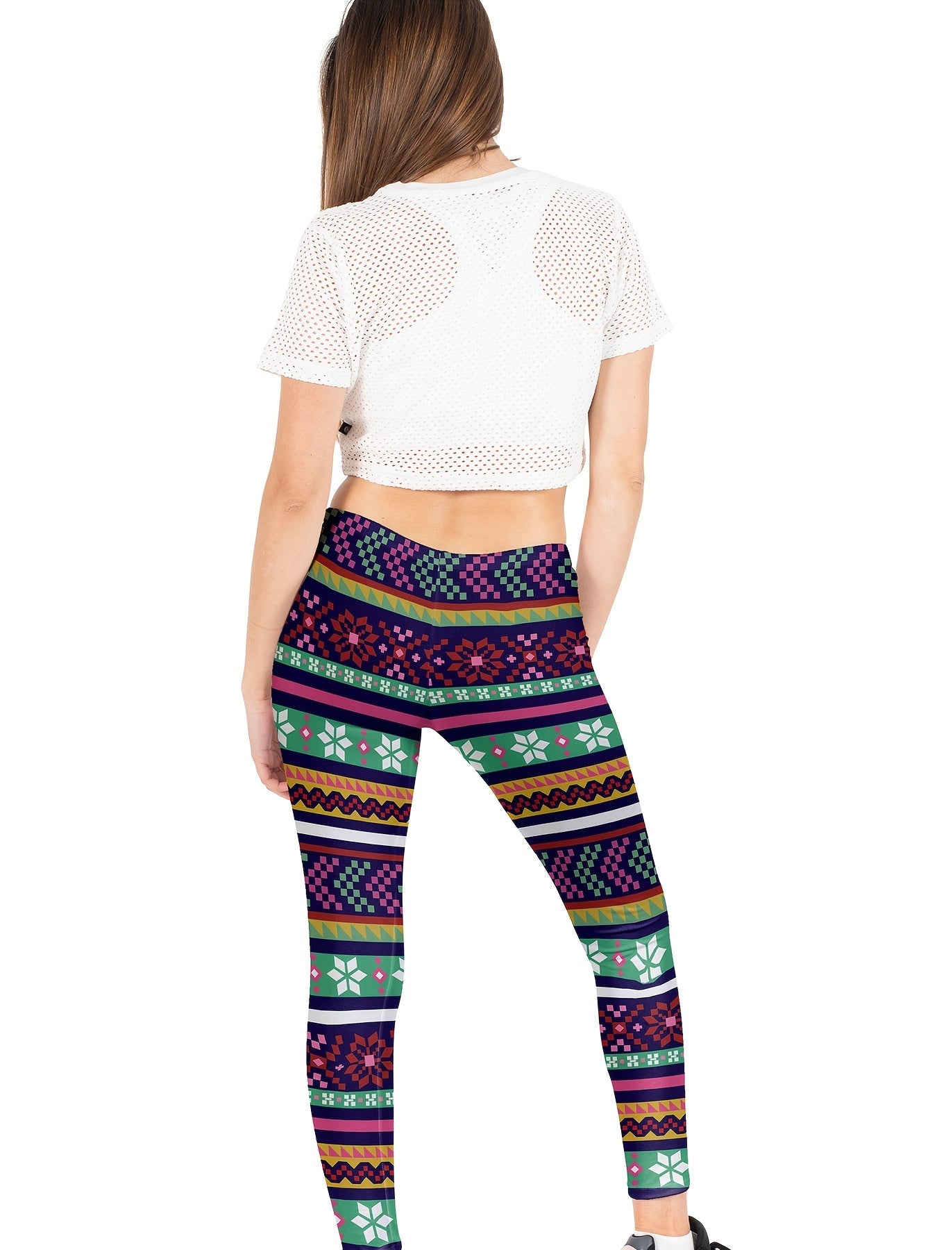 Christmas Snowflake High Waist Leggings Women's