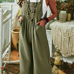 Wide Leg Jumpsuit Loose Pocket Casual Jumpsuit