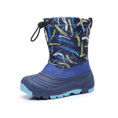 Boy's High Top Snow Boots with Side Zipper Warm Non Slip Thermal Shoes