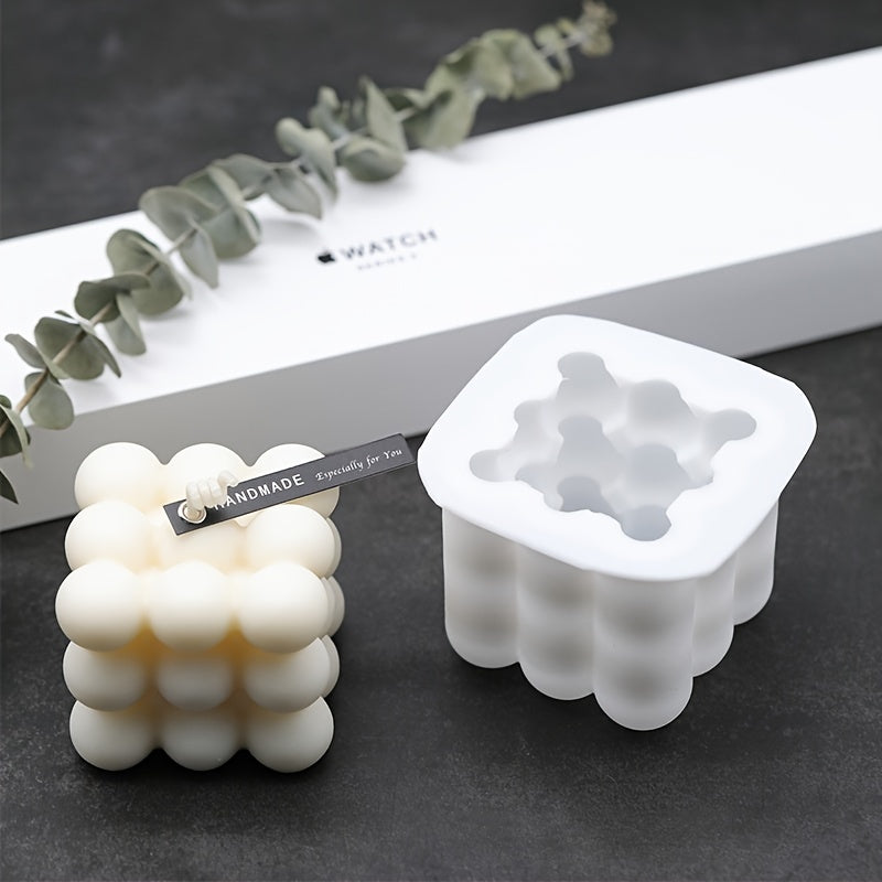 Silicone Candle Mold 3D Cube Round Ball Epoxy Mould Craft Candle Making