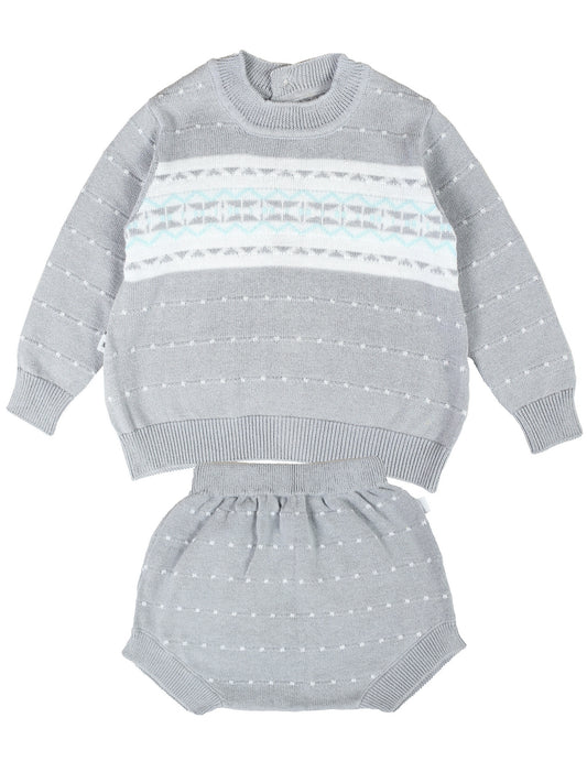 Baby Knitted Preppy Style Sweater Set for Boys and Girls