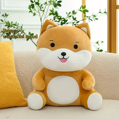 13.78in Shiba Inu Plush Toy Warm Brown Grinning