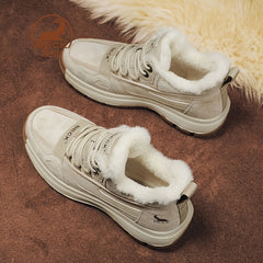 Men's Snow Boots Thermal Windproof Hiking Shoes Fuzzy Lining