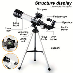 Kids Metal Appearance Telescope with Accessories