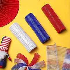 9m Golden Silk Mesh Yarn Roll for Garland Making Christmas Wedding Party