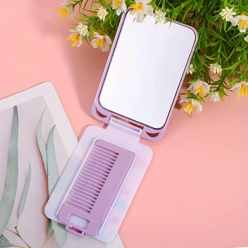 Mini Hair Brush With Mirror Folding Pocket Hair Brush Mini Comb