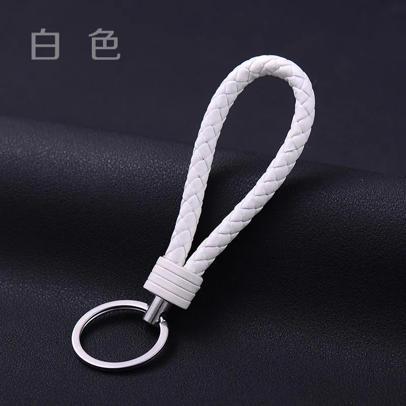 10pcs Hand-Woven Leather Keychain Wallet Men Women Key Chains