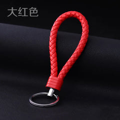 10pcs Hand-Woven Leather Keychain Wallet Men Women Key Chains