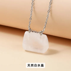10pcs Natural Stone Mini Bag Pendant Healing Crystal Reiki Handbag Gemstone Neck