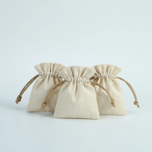 10pcs Cotton Jewelry Bags Necklace Earring Ring Pouch for Wedding