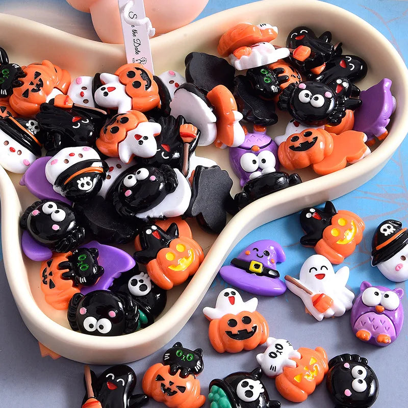 10pcs Halloween Resin Flatback Patch DIY Earrings Charm Craft Making R177