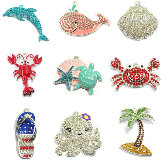 10pcs Ocean Theme Summer Pendant for Kids Necklace