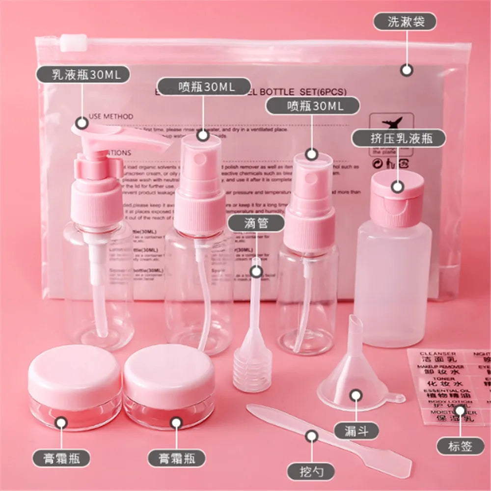 11 Pcs Travel Mini Makeup Cosmetic Bottles Set Face Cream Empty Container
