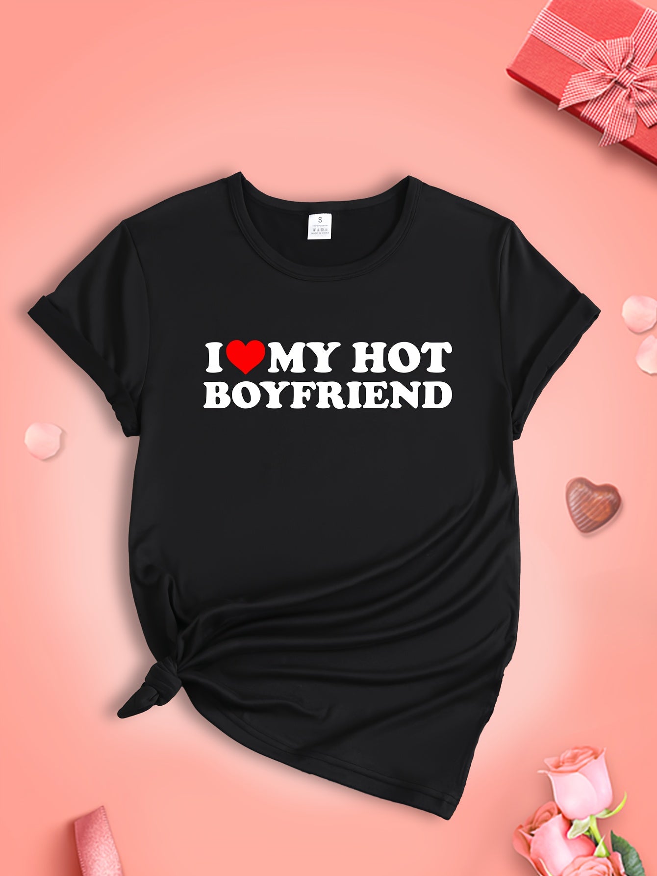 Hot Boyfriend Love Letter Graphic Sports T-shirt