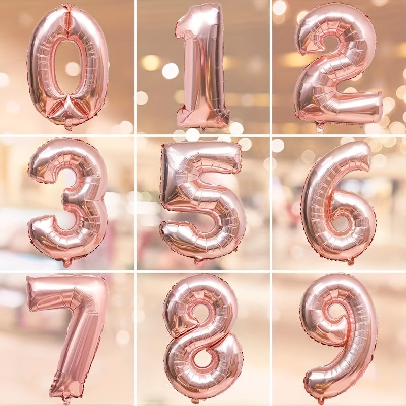 1pc Rose Golden Number Balloon Birthday Party Decoration
