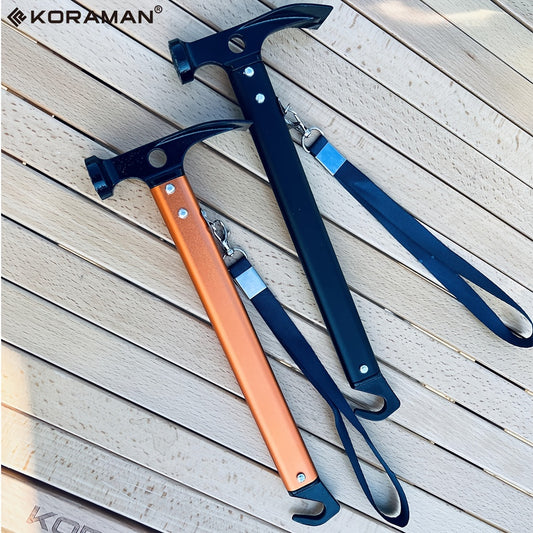 KORAMAN Camping Hammer Multifunctional Steel Hammer with Stake Remover