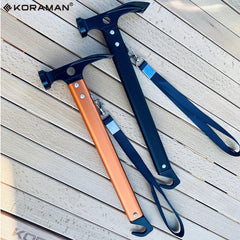 KORAMAN Camping Hammer Multifunctional Steel Hammer with Stake Remover