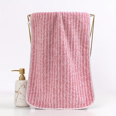 1pc Striped Pattern Hand Towel Coral Fleece Soft Absorbent Towel