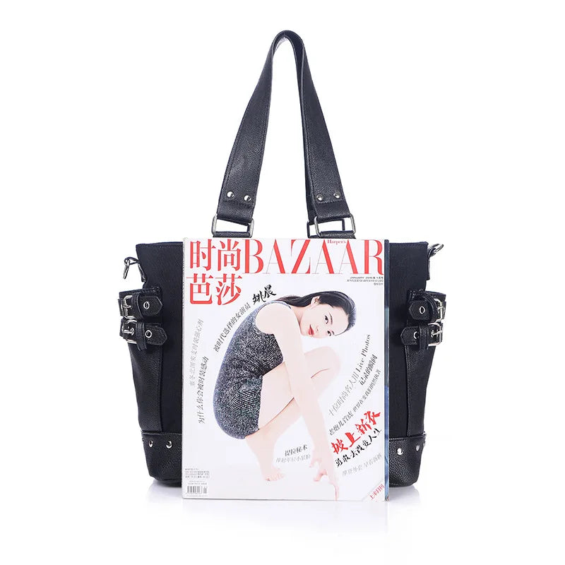 Canvas Rivet Large Tote Bag Lady Shoulder Bag