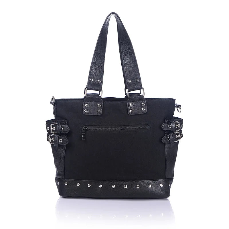 Canvas Rivet Large Tote Bag Lady Shoulder Bag