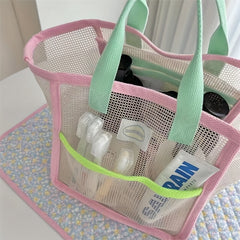 Travel Vacation Mesh Mommy Bag Hand held Storage Bag