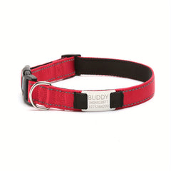 Reflective Dog Collars with Engraved Name Plate