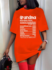  Casual Dress Women's Plus Letter Print Short Sleeve