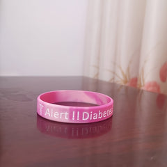 Sporty Diabetic Bracelet Slogan Graphic Stretch Wristband for Adults