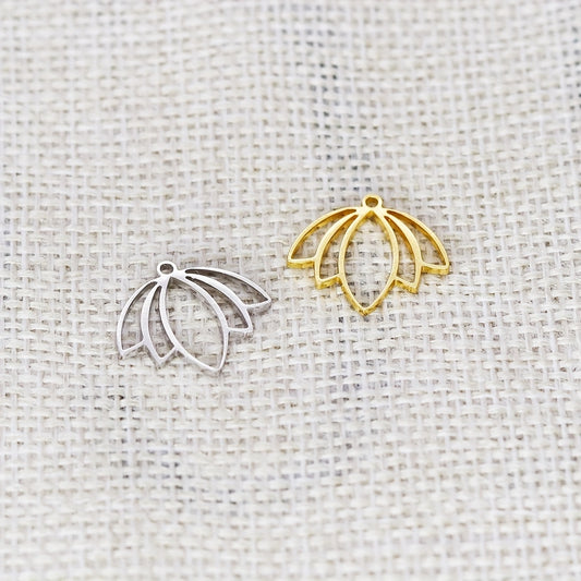 5pcs Flower Lotus Pendants for DIY Jewelry Making