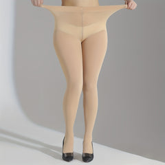  Basic Pantyhose Women's Plus Solid High Rise Tummy Control Tights